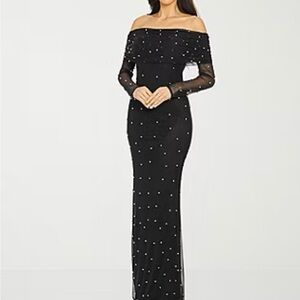 Chic Black Strapless Evening Gown